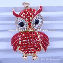 2015 new arrival lady rhinestone owl keychain